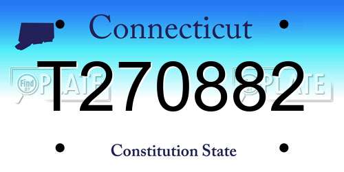 T270882 Connecticut License Plate