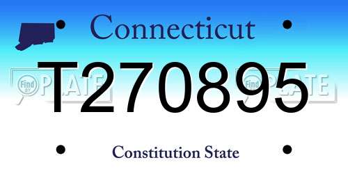 T270895 Connecticut License Plate