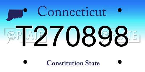 T270898 Connecticut License Plate