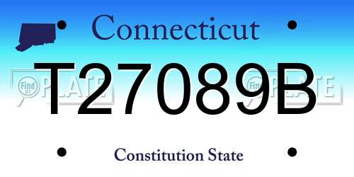 T27089B Connecticut License Plate