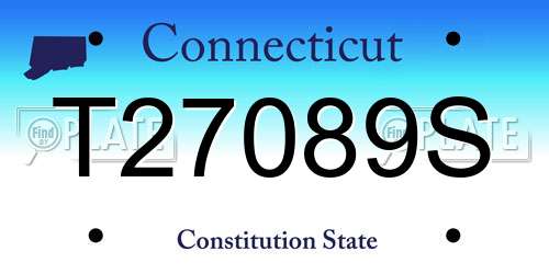 T27089S Connecticut License Plate