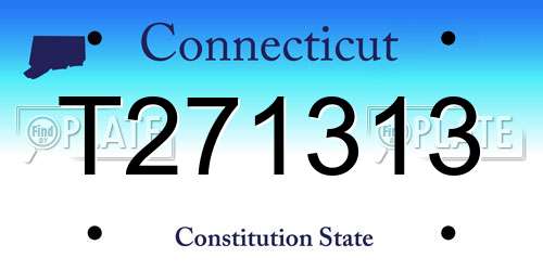 T271313 Connecticut License Plate