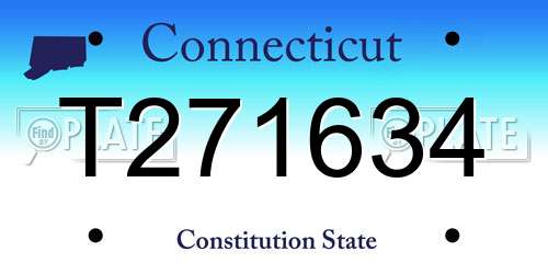 T271634 Connecticut License Plate
