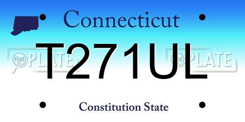 T271UL Connecticut License Plate
