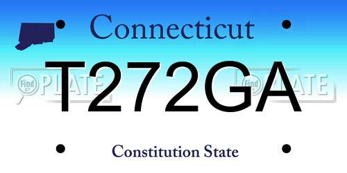 T272GA Connecticut License Plate