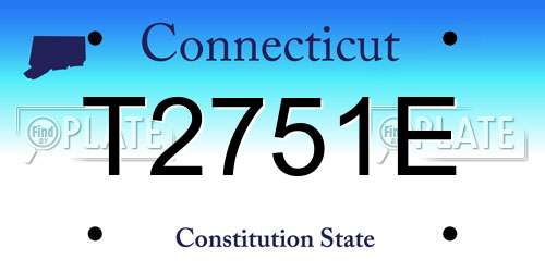 T2751E Connecticut License Plate