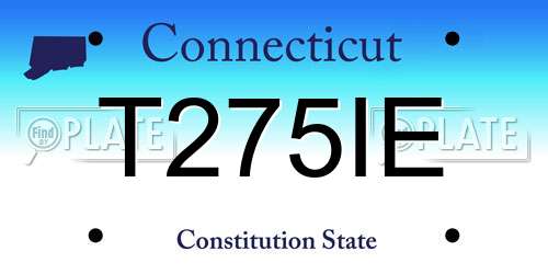 T275IE Connecticut License Plate
