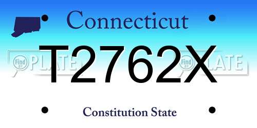 T2762X Connecticut License Plate