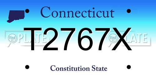 T2767X Connecticut License Plate