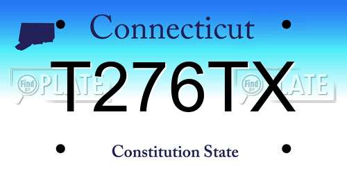 T276TX Connecticut License Plate