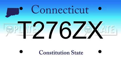 T276ZX Connecticut License Plate