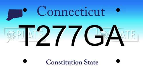 T277GA Connecticut License Plate