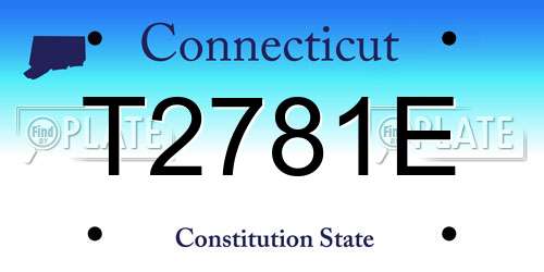 T2781E Connecticut License Plate