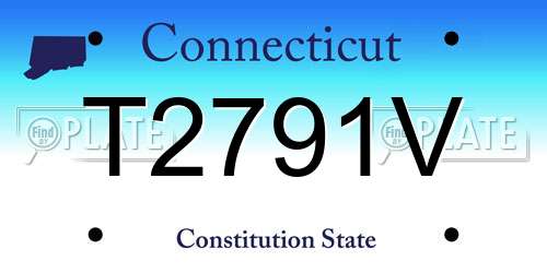 T2791V Connecticut License Plate
