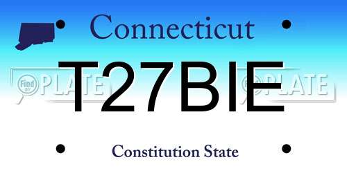 T27BIE Connecticut License Plate