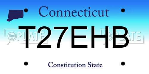 T27EHB Connecticut License Plate