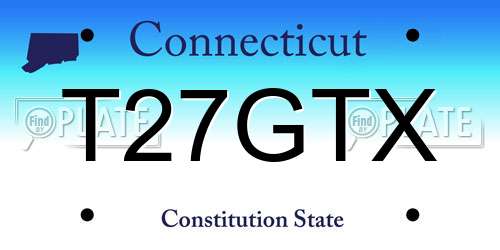 T27GTX Connecticut License Plate