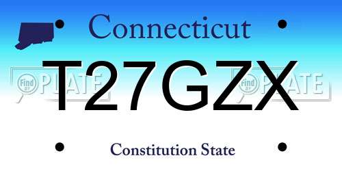 T27GZX Connecticut License Plate