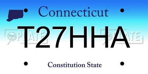 T27HHA Connecticut License Plate