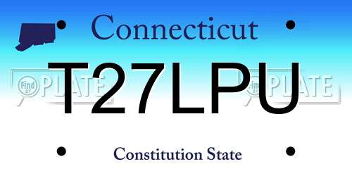 T27LPU Connecticut License Plate