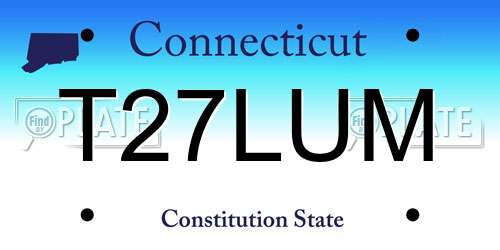 T27LUM Connecticut License Plate
