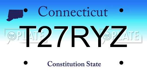 T27RYZ Connecticut License Plate