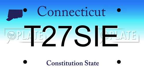 T27SIE Connecticut License Plate
