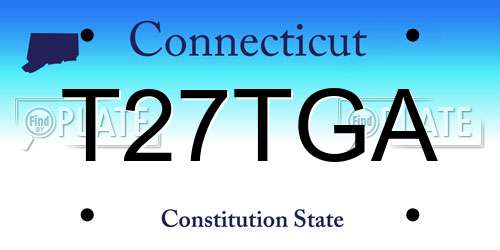 T27TGA Connecticut License Plate