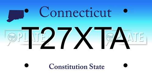 T27XTA Connecticut License Plate