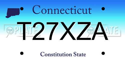 T27XZA Connecticut License Plate