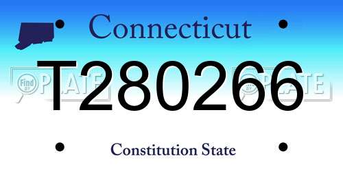 T280266 Connecticut License Plate