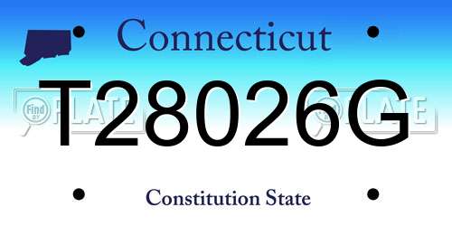 T28026G Connecticut License Plate