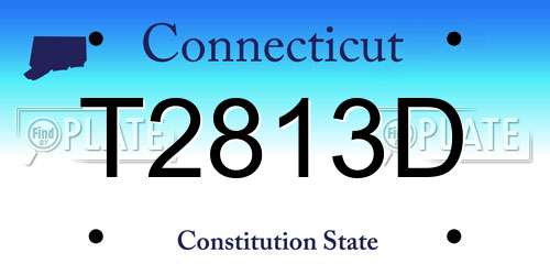 T2813D Connecticut License Plate