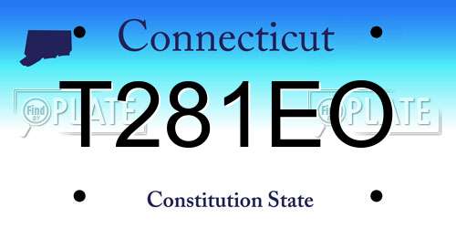 T281EO Connecticut License Plate
