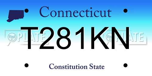 T281KN Connecticut License Plate
