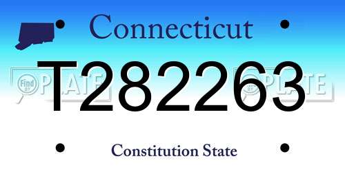 T282263 Connecticut License Plate