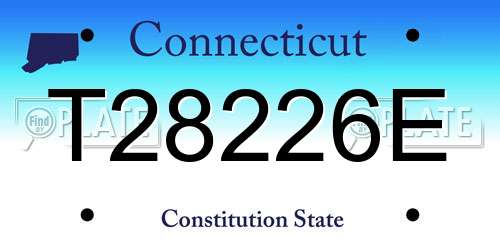 T28226E Connecticut License Plate