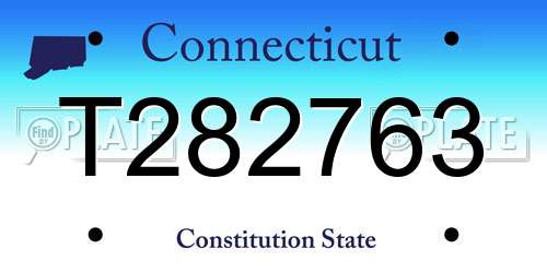 T282763 Connecticut License Plate
