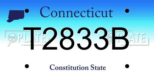 T2833B Connecticut License Plate
