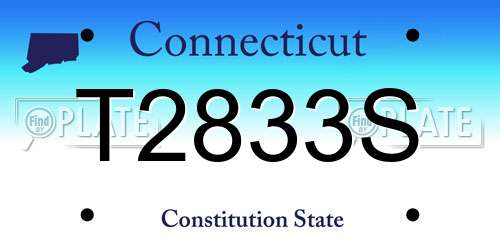 T2833S Connecticut License Plate