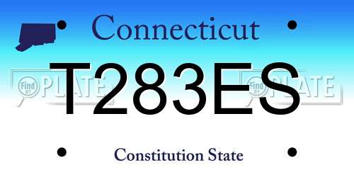 T283ES Connecticut License Plate