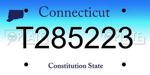 T285223 Connecticut License Plate
