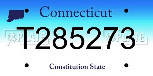 T285273 Connecticut License Plate