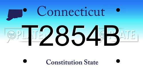 T2854B Connecticut License Plate