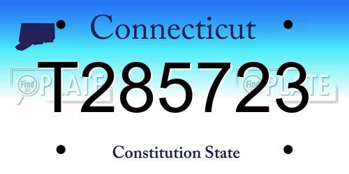 T285723 Connecticut License Plate
