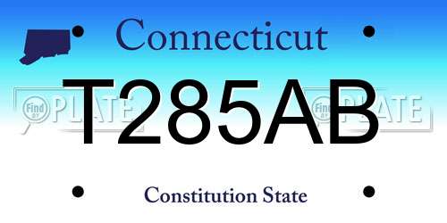 T285AB Connecticut License Plate