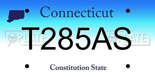 T285AS Connecticut License Plate