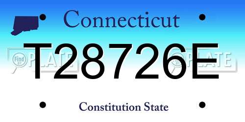 T28726E Connecticut License Plate
