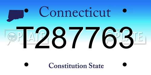T287763 Connecticut License Plate