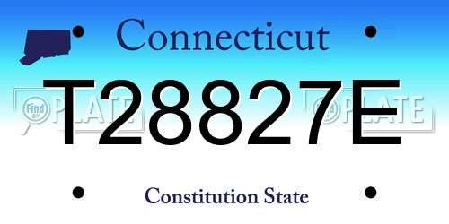 T28827E Connecticut License Plate